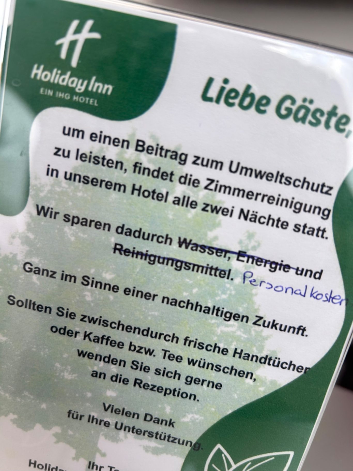 Jemand hat die Greenwashing-Notiz...